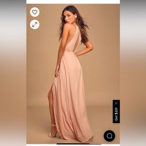 Lulus  Romantic Mood Blush Lace Sleeveless Maxi Dress (Size M, new with tags)